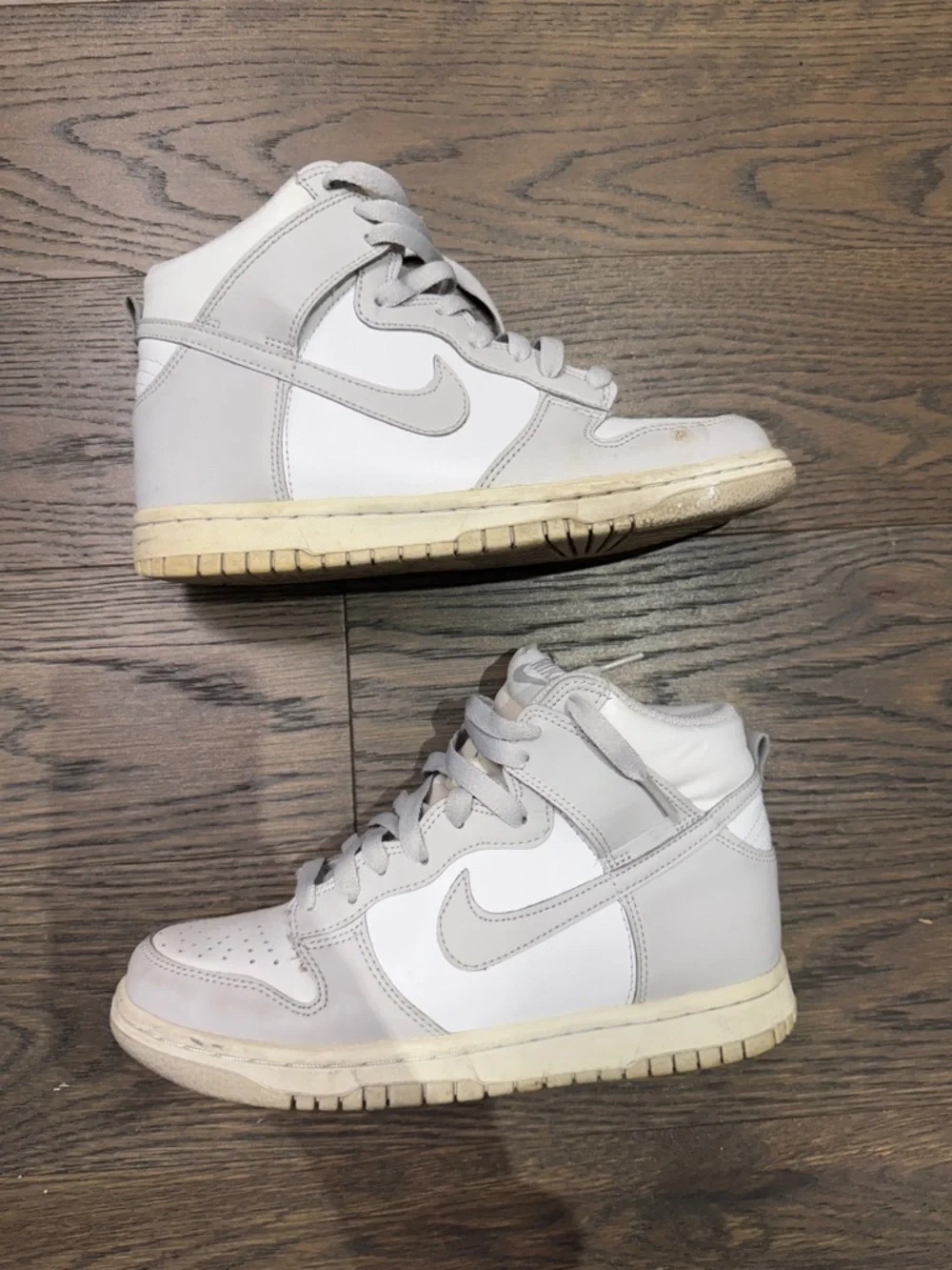 Nike High-Top Sneaker in White and Light Grey - Picture 9 of 13